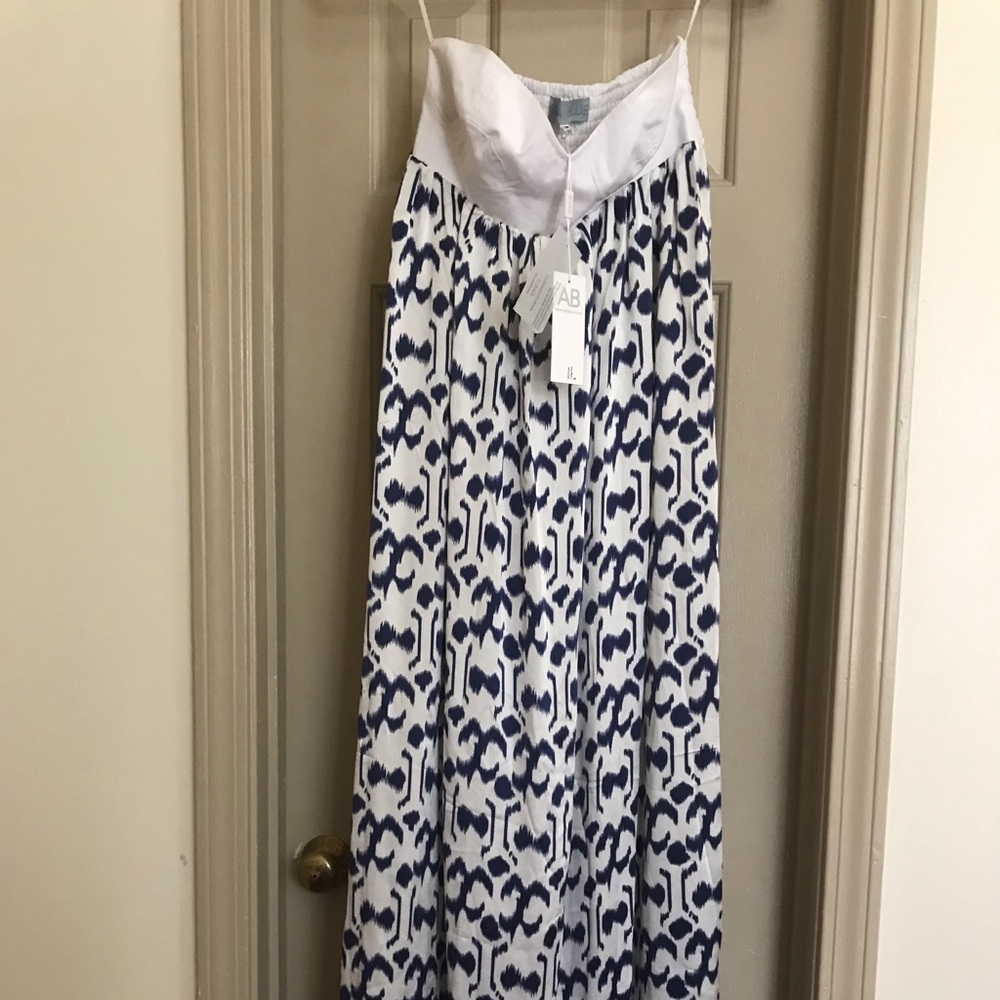 Aila Blue Seminyak Indigo Ikat maxi dress size sm